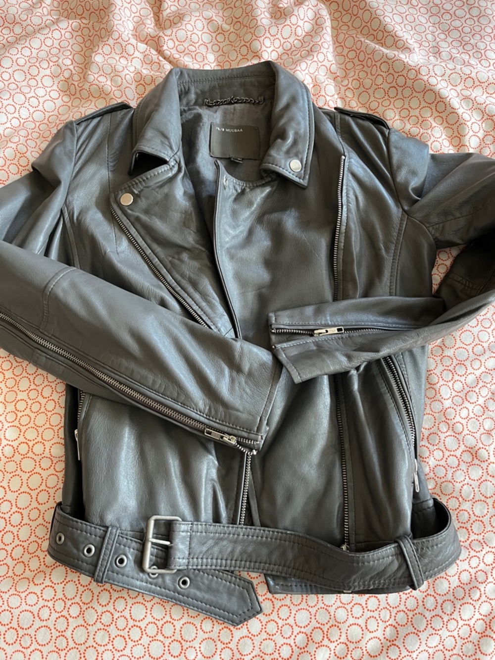 MUUBAA women lamb leather grey jacket